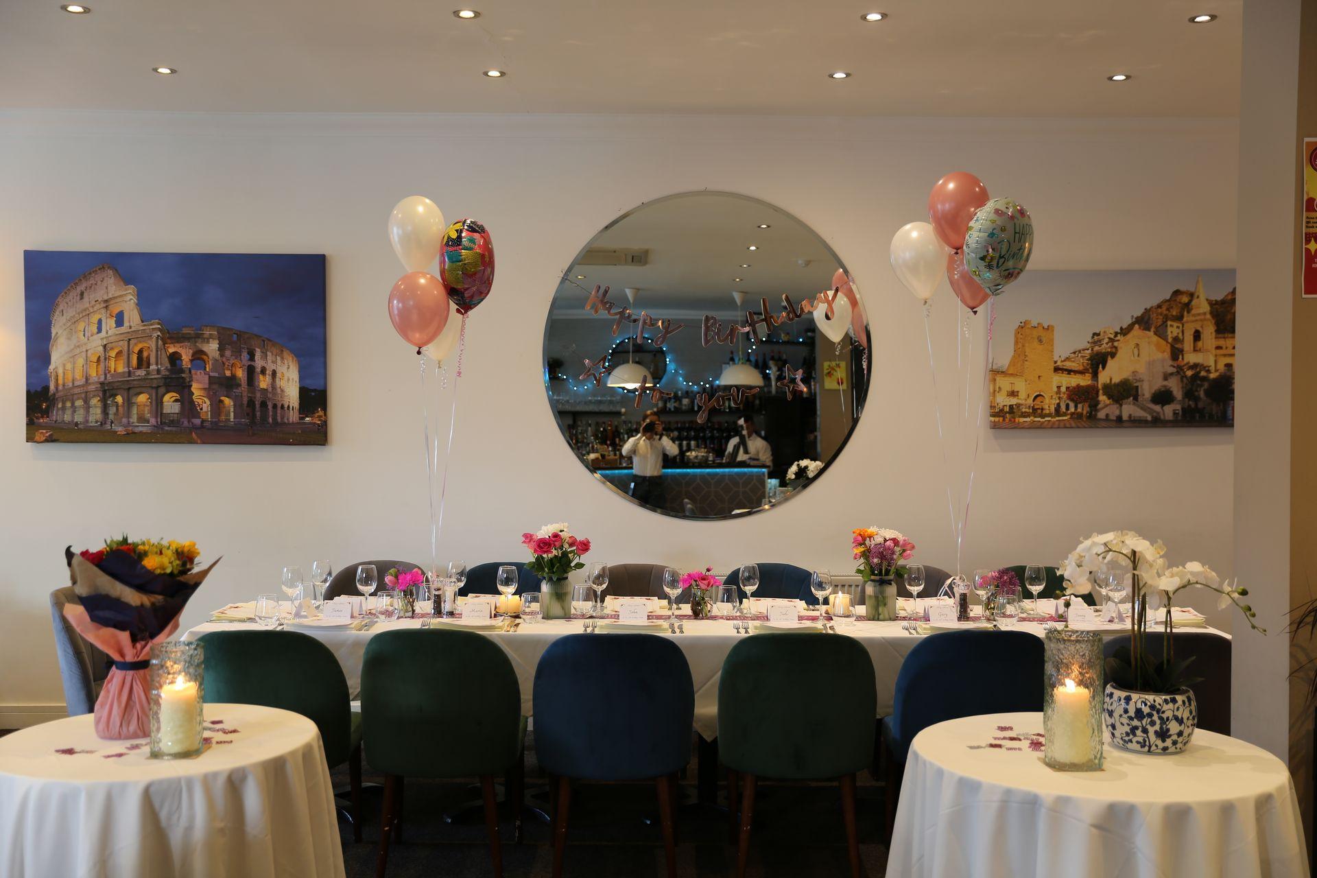 Birthday Party · £65 menu